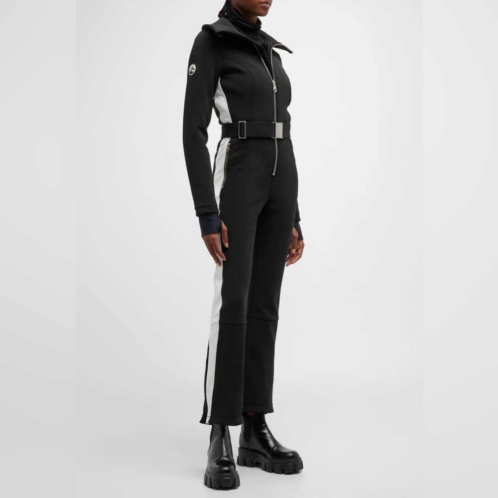 Cordova Wide Collar Ski Suit Black & White Size Medium